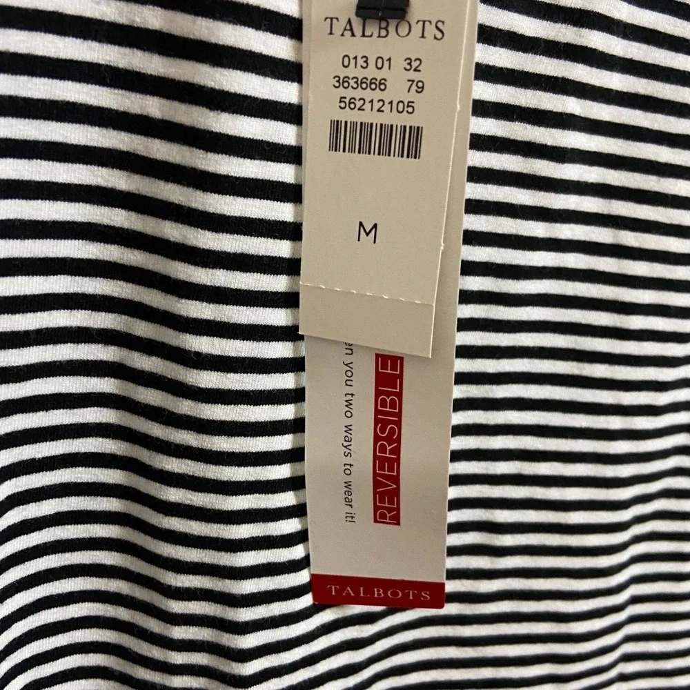 Talbots NEW Striped Tank Top Scoop Neck Nautical Minimalist Coastal Size M NEW - Picture 5 of 10